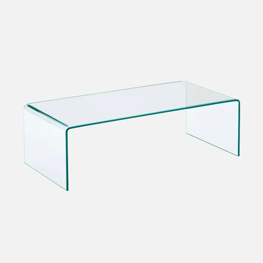 Table basse verre trempé transparent design moderne salon Glintz