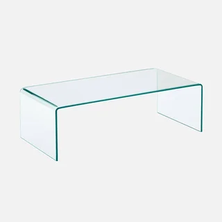 Table basse verre trempé transparent design moderne salon Glintz