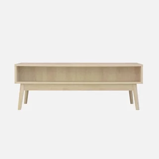 Table basse scandinave bois strié 1 tiroir rangement salon