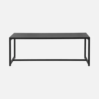 Mesa de centro retangular estilo industrial metal preto fosco sala de estar moderna