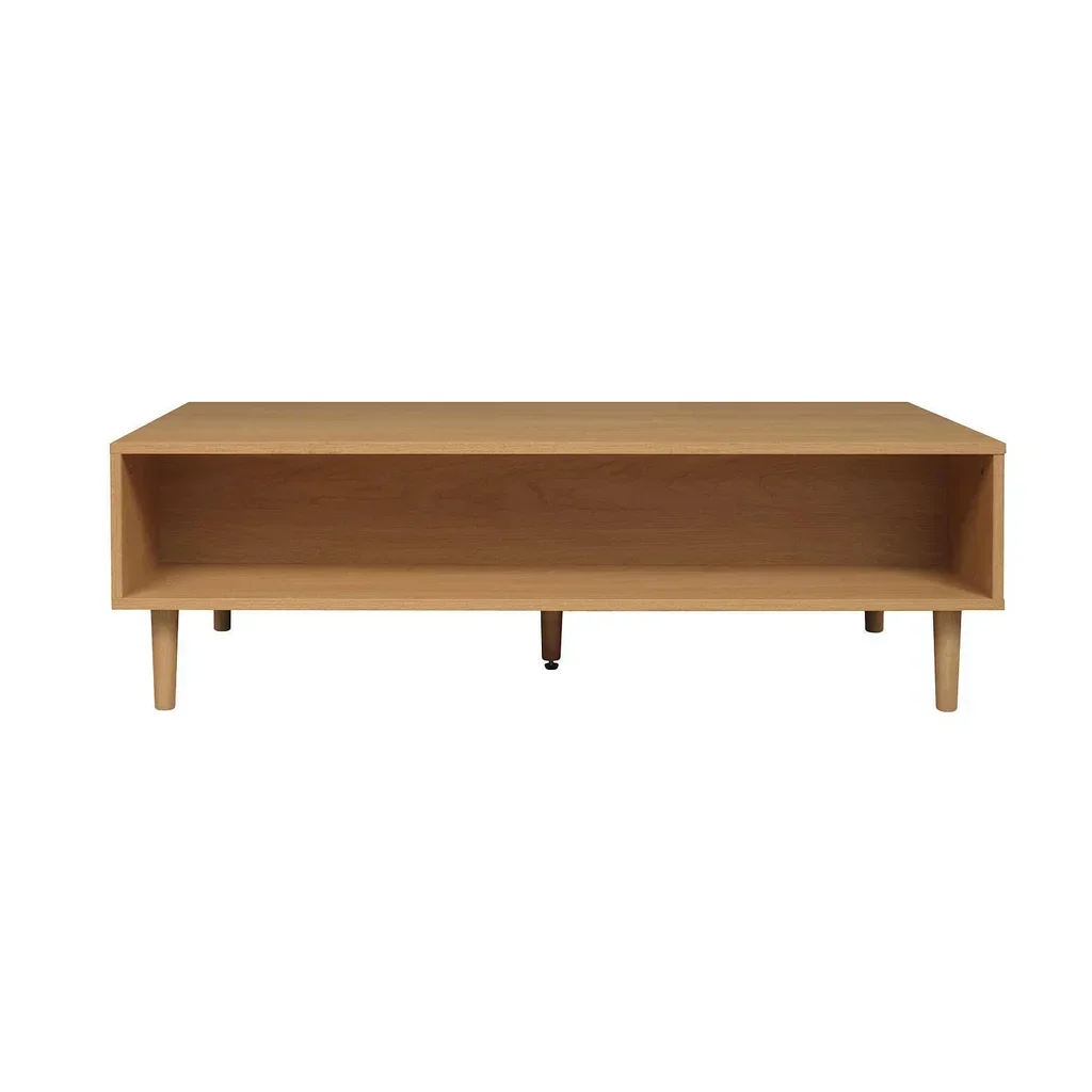 Table basse vintage Juliana bois noyer tiroir rangement 120cm