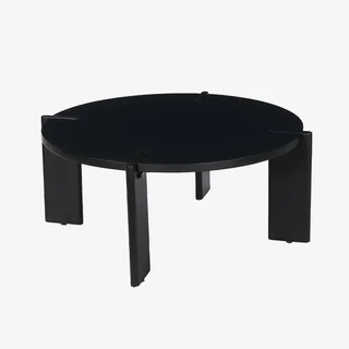 Table basse ronde bois massif acacia 80cm style exotique salon