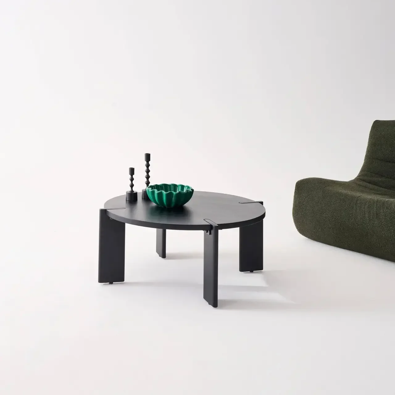 Table basse ronde bois massif acacia 80cm style exotique salon