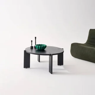 Table basse ronde bois massif acacia 80cm style exotique salon