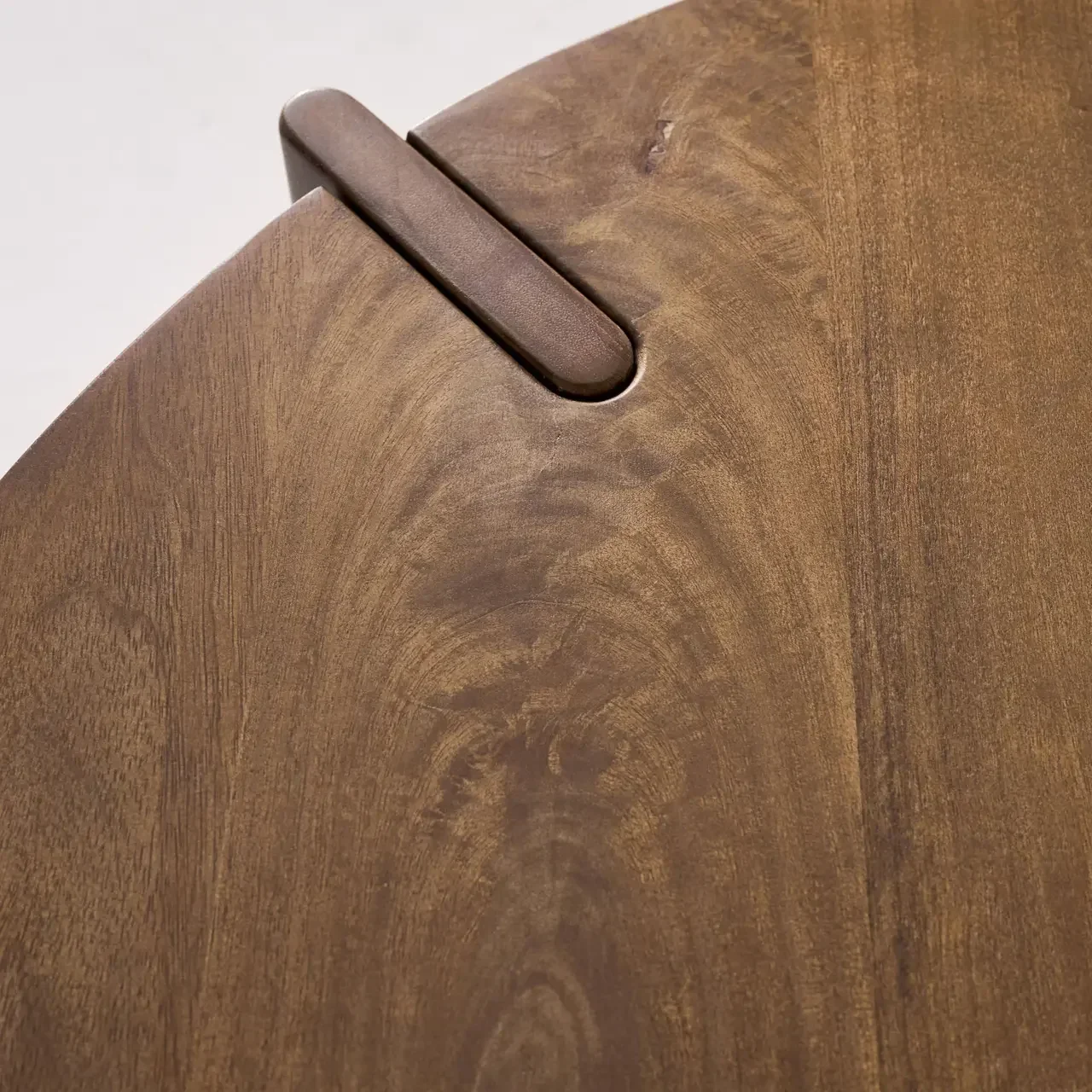 Table basse ronde bois massif acacia style exotique salon 80cm Reva