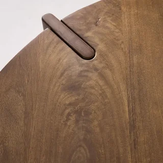 Table basse ronde bois massif acacia style exotique salon 80cm Reva
