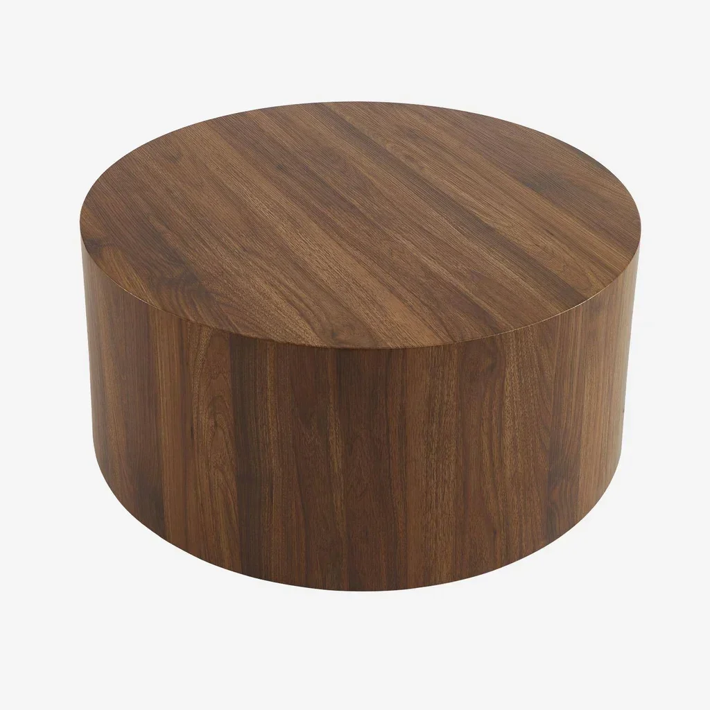Table basse ronde design scandinave bois salon