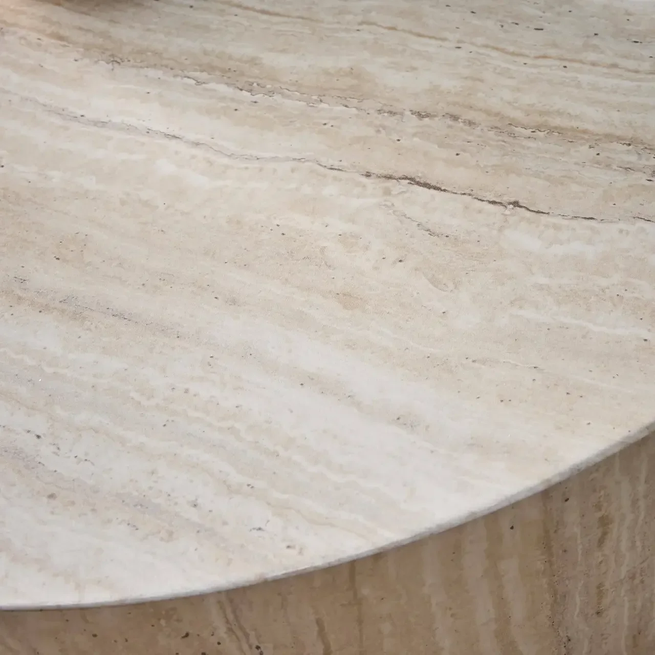 Table basse ronde design scandinave effet bois salon