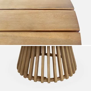Round garden coffee table acacia wood 80 cm - Scandinavian outdoor design