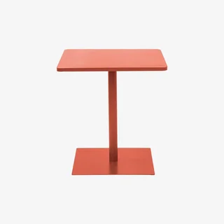 Table bistrot carrée 70 cm acier terracotta jardin terrasse 2 places