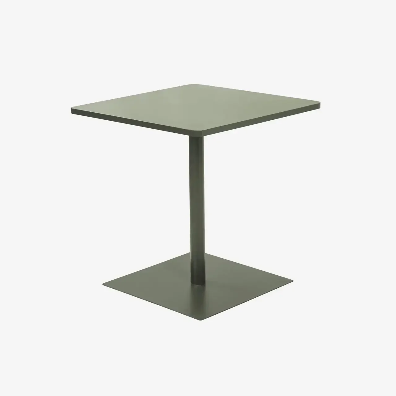 Table bistrot carrée 70 cm acier terracotta 2 places jardin terrasse