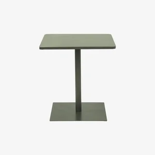Table bistrot carrée 70 cm acier terracotta 2 places jardin terrasse