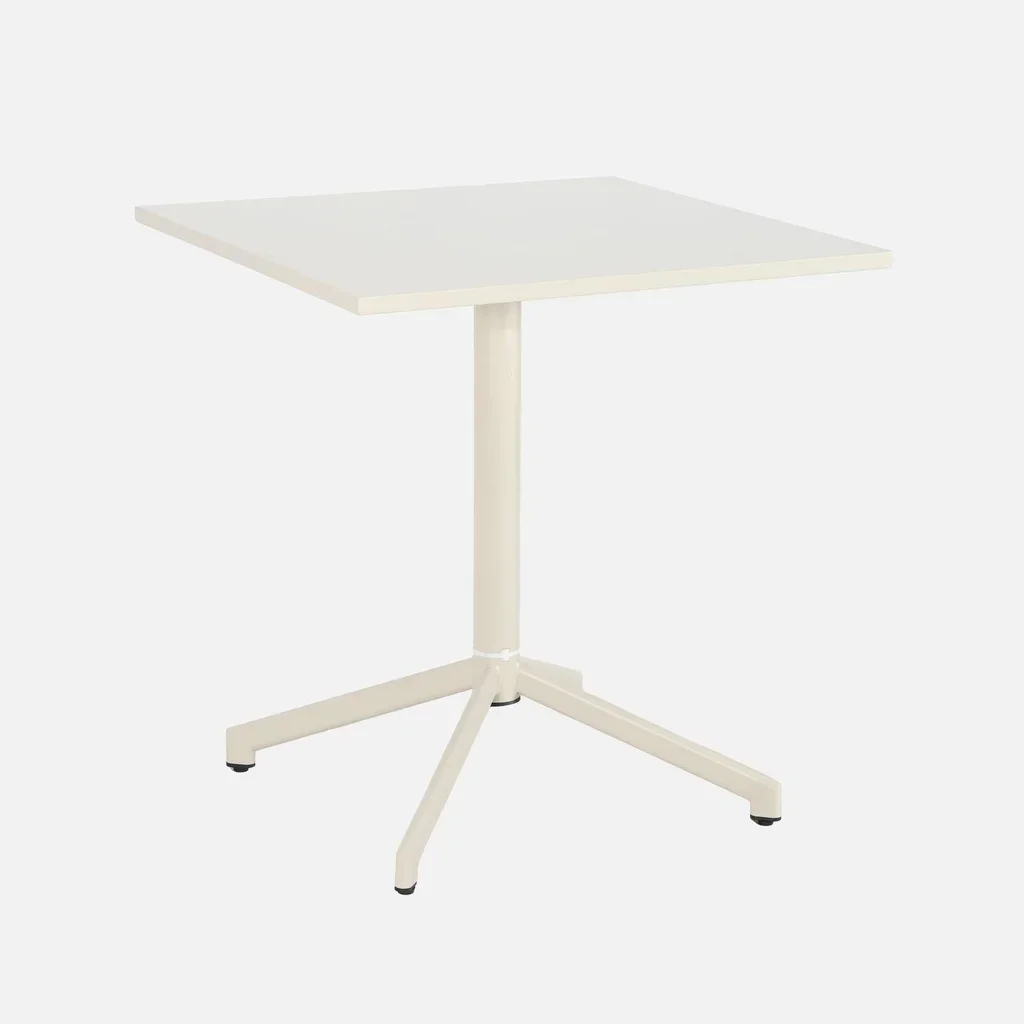 Table bistrot carrée pliante 2 places acier beige intérieur extérieur