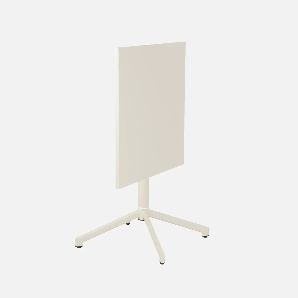Table bistrot carrée pliante 2 places acier beige intérieur extérieur