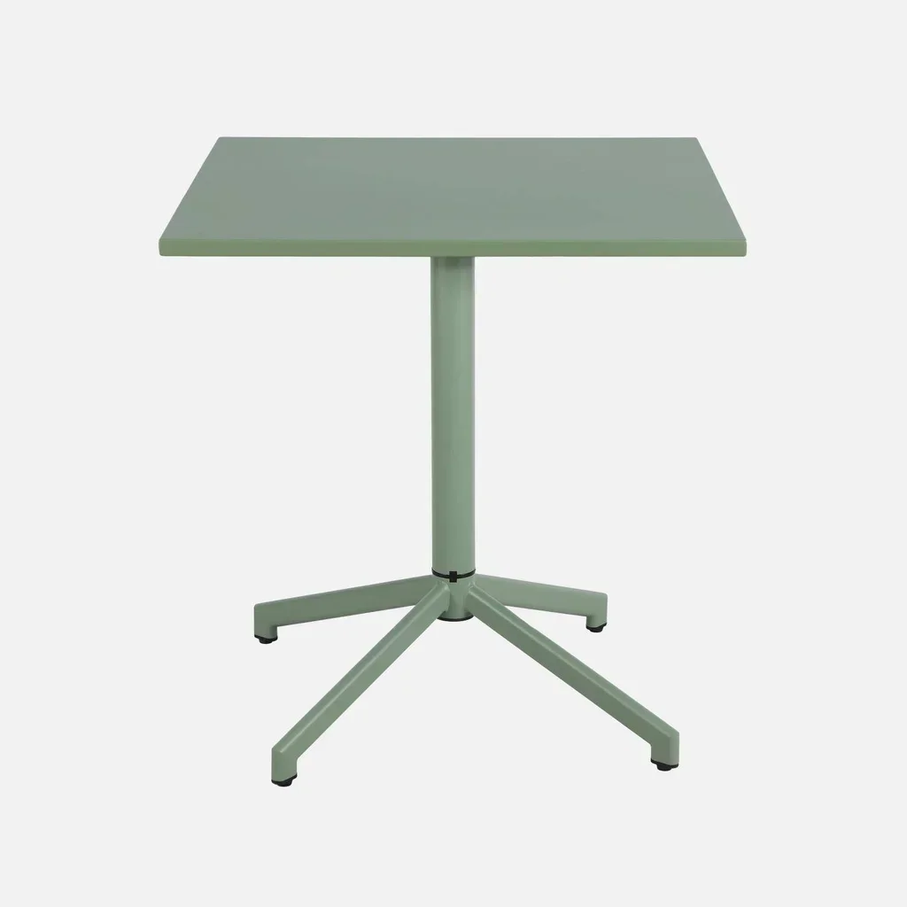 Table bistrot carrée pliante 2 places acier beige intérieur extérieur