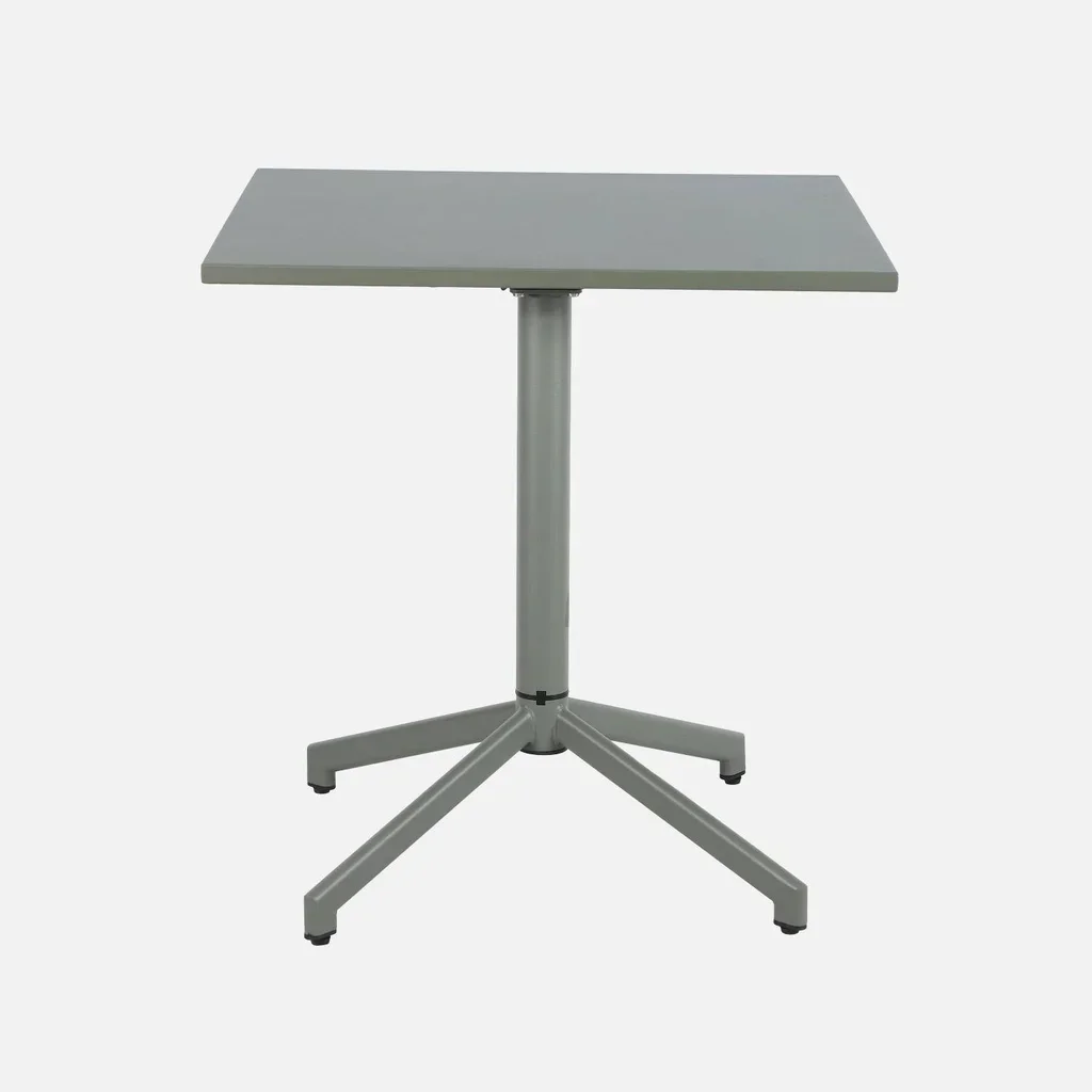 Table bistrot carrée pliante 2 places acier beige intérieur extérieur