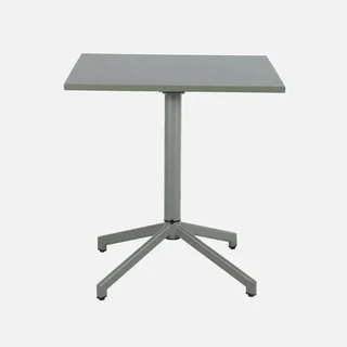 Table bistrot carrée pliante 2 places acier beige intérieur extérieur