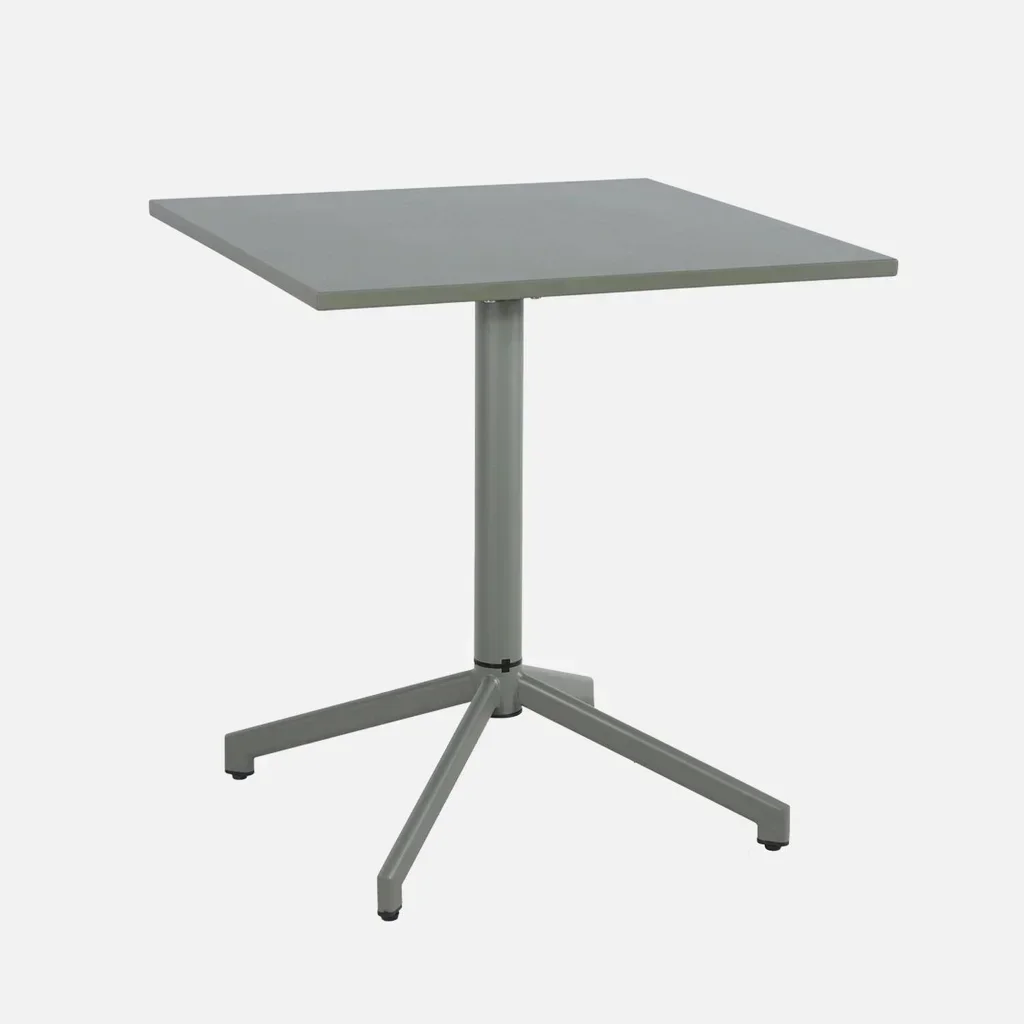 Table bistrot carrée pliante 2 places acier beige intérieur extérieur