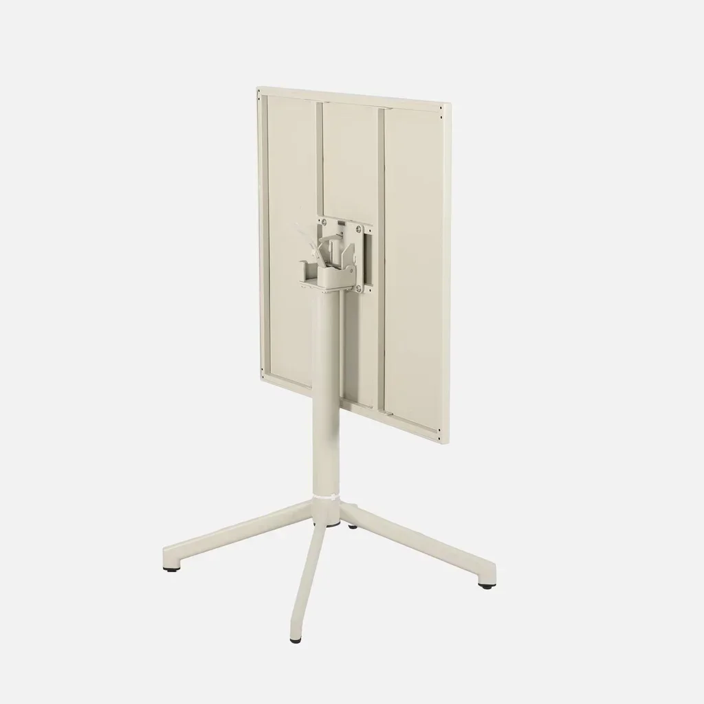 Table bistrot carrée pliante 2 places acier beige intérieur extérieur