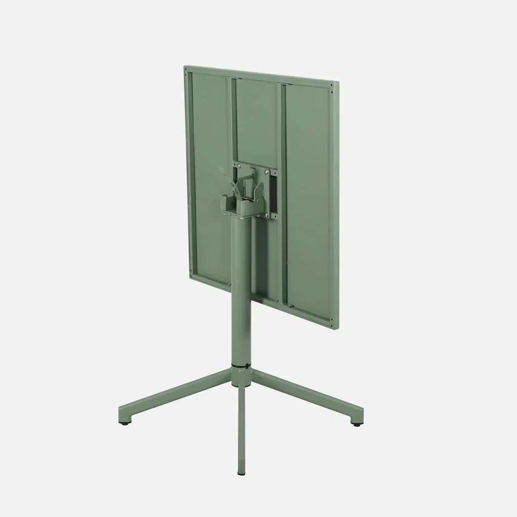 Table bistrot carrée pliante 2 places acier beige intérieur extérieur