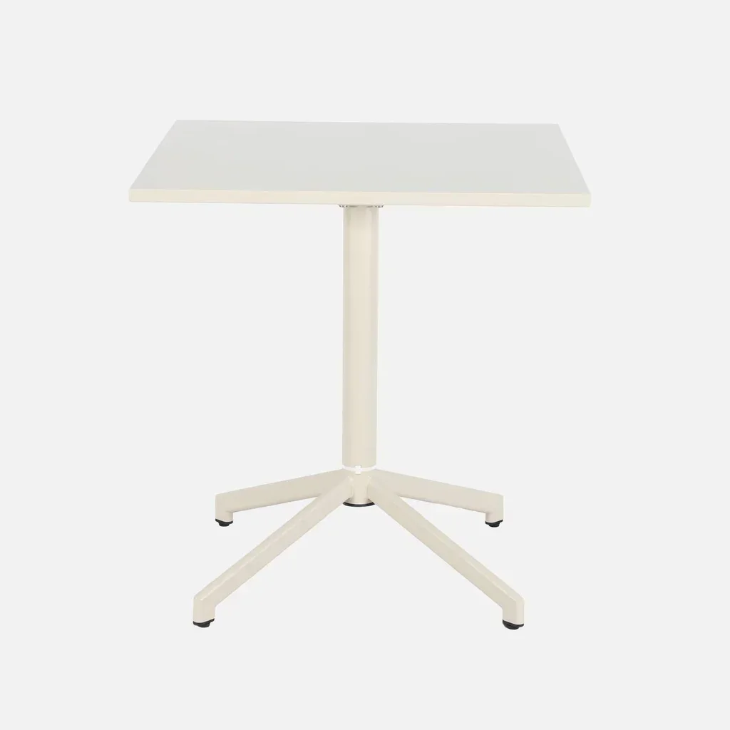 Table bistrot carrée pliante 2 places acier beige intérieur extérieur