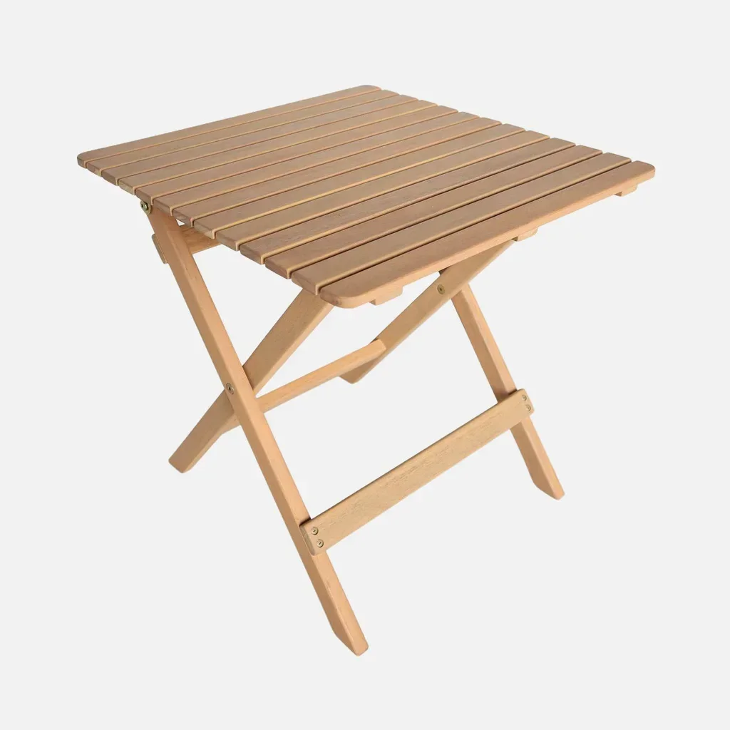 Table bistrot enfant extérieur acacia 2 sièges jardin terrasse