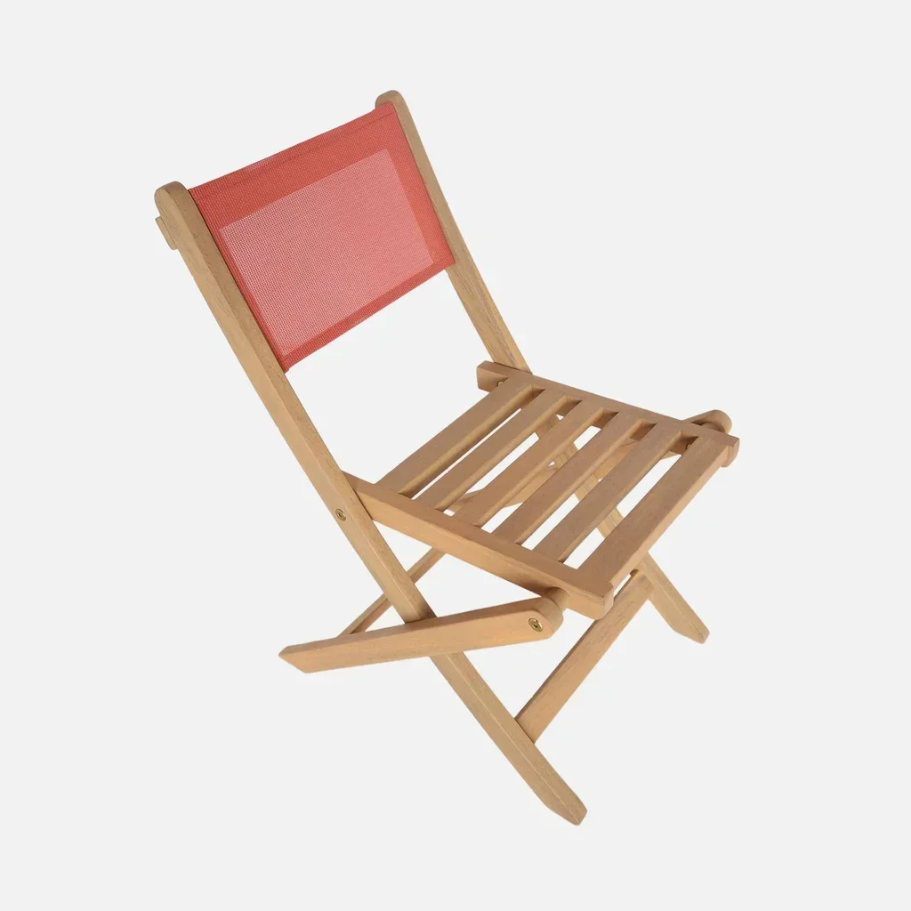 Table bistrot enfant acacia 2 sièges extérieur pliable Elise