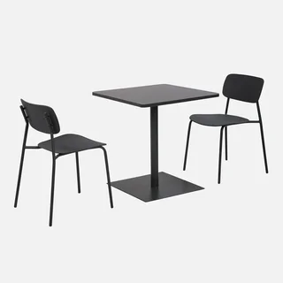 Quadratischer Bistrogartentisch Stahl 2-Sitzer Orea Liva