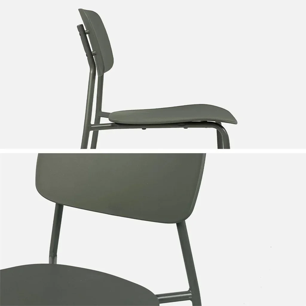 Kleiner quadratischer Stahl-Gartenbistrotisch für 2 Personen Orea Liva