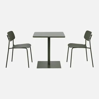 Kleiner quadratischer Stahl-Gartenbistrotisch für 2 Personen Orea Liva