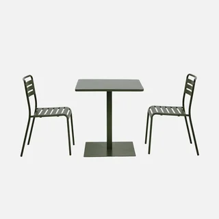 Table bistrot carrée acier 2 places jardin terrasse Orea
