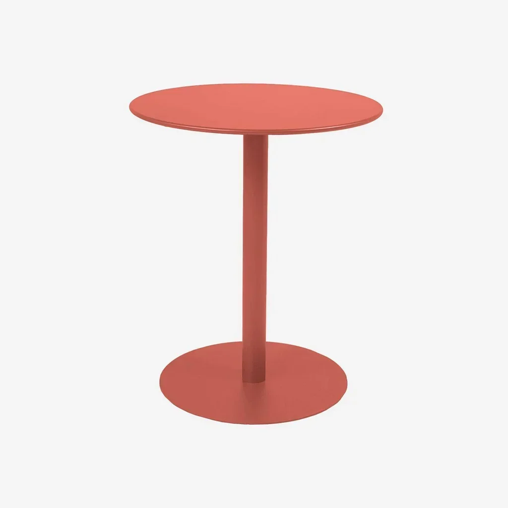 Table bistrot ronde 2 places acier jardin terrasse Orea