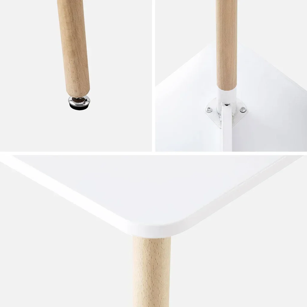 Ensemble table carrée scandinave et 2 chaises en bois Hedvig