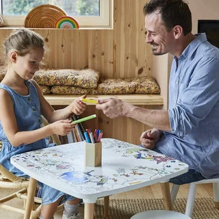 Table coloriage enfant lavable ferme animaux 8 feutres inclus