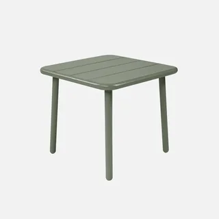 Table d'appoint extérieure carrée métal Amélia acier antirouille jardin
