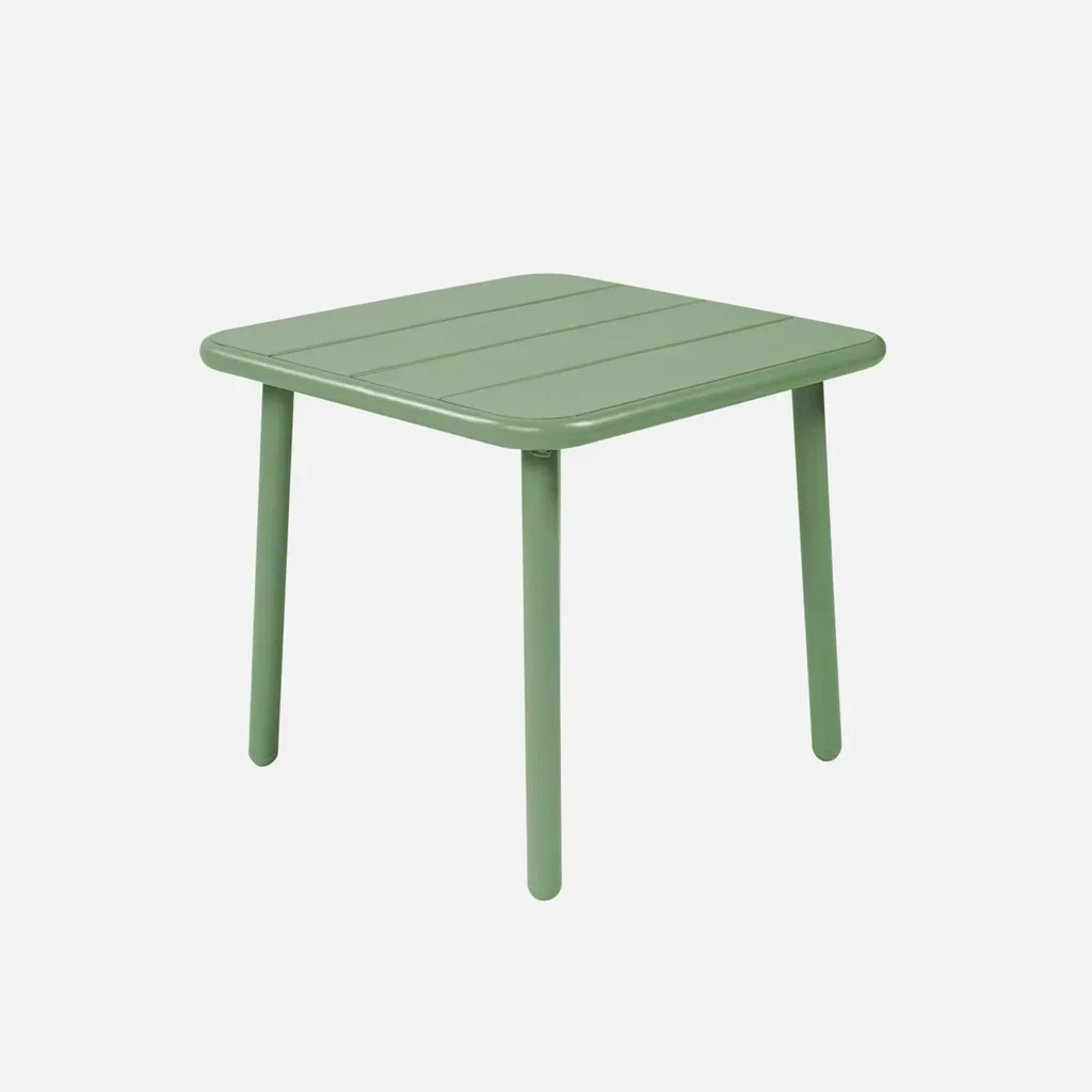 Table d'appoint extérieure carrée métal Amélia acier antirouille jardin
