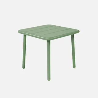 Table d'appoint extérieure carrée métal Amélia acier antirouille jardin