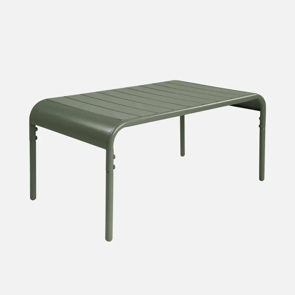 Table basse jardin Amélia rectangulaire métal anthracite 90 cm