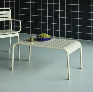 Table basse jardin Amélia anthracite acier antirouille 90 cm