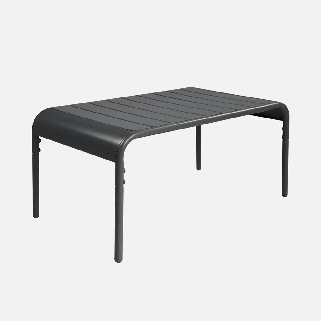 Table basse jardin Amélia acier anthracite rectangulaire 90cm extérieur