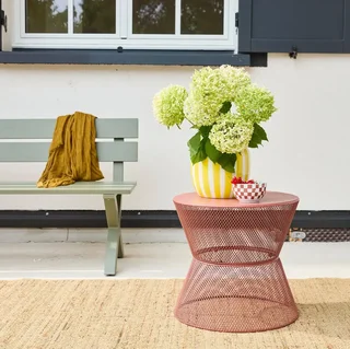 Table d'appoint jardin acier grillage terracotta Tivo extérieur