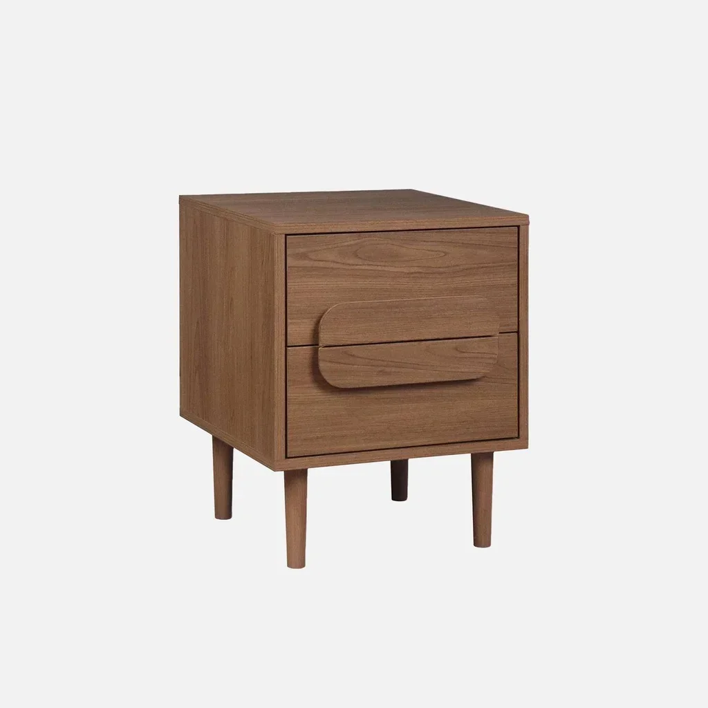 Table d'appoint rétro 2 tiroirs bois naturel Juliana