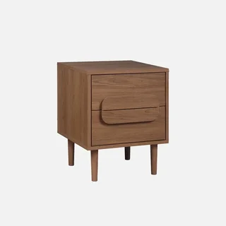 Table d'appoint rétro 2 tiroirs bois naturel Juliana