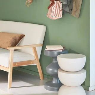Round Black Metal Side Table Coumba Industrial Minimalist Design Ø32cm