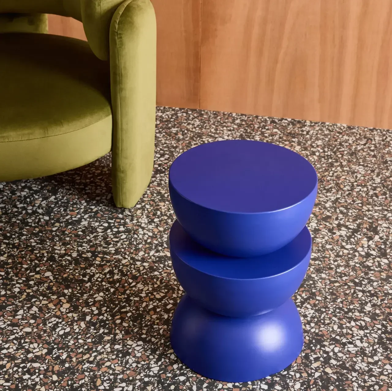 Black Metal Round Side Table Coumba Industrial Minimalist Design