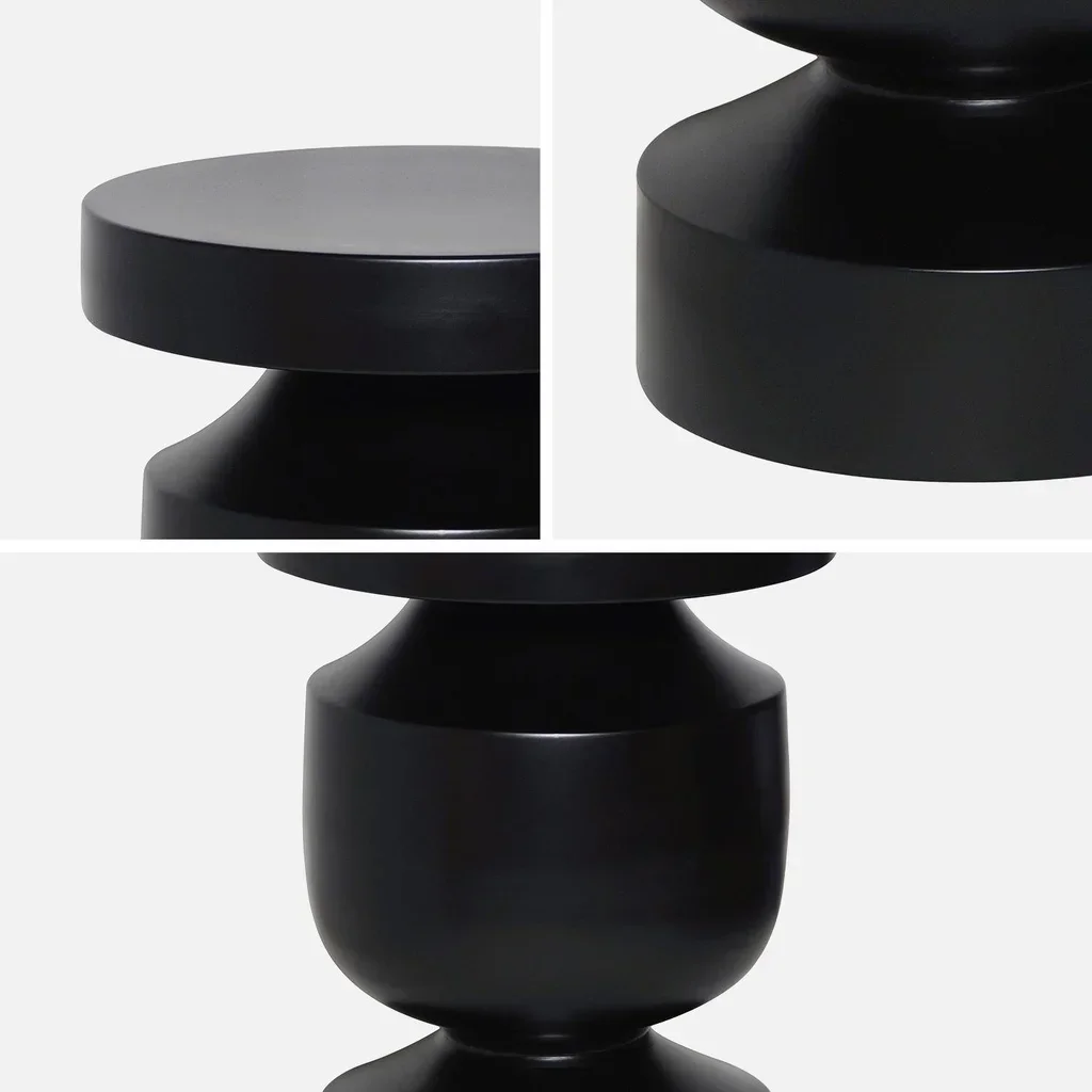 Alma Beistelltisch schwarzes Metall Ø30,5 cm minimalistisches Design