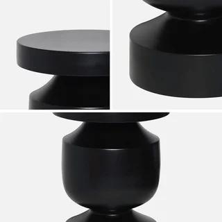 Alma Beistelltisch schwarzes Metall Ø30,5 cm minimalistisches Design