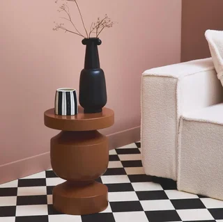 Alma Beistelltisch Ø30,5 cm Schwarzes Metall Minimalistisches Design