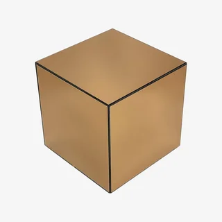 Table d'appoint cube miroir 35cm bout canapé design Mirage