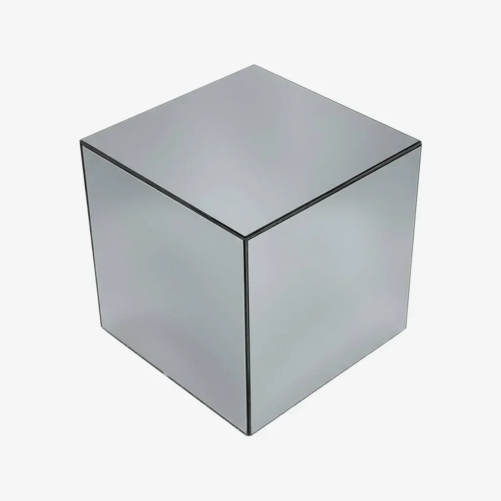 Table d'appoint cube miroir 35cm - bout de canapé design Mirage